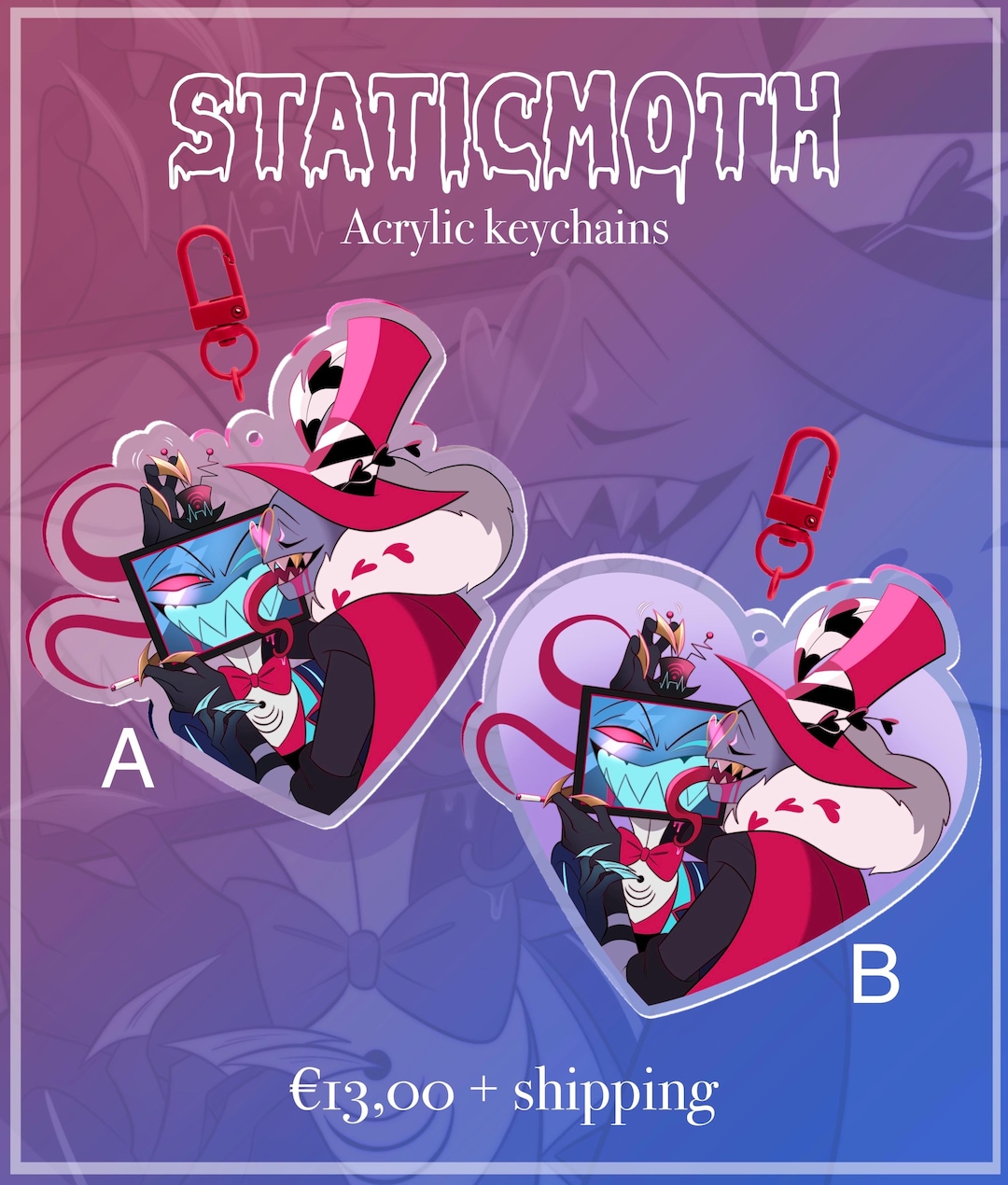 Hazbin Hotel Acrylic Keychain Cute Anime, Movie, And Game
