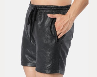 Herren-Shorts aus perforiertem Lammleder