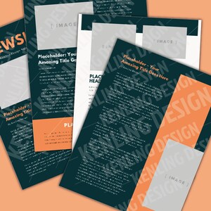 Editable Newsletter Template, Editable Newsletter Template, Business Newsletter, Teacher Newsletter, Canva, Newsletter Flyer, Monthly Flyer