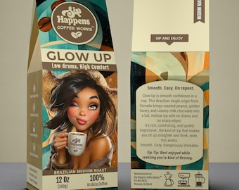 Sip Happens Coffee Works | Medium Roast | Fresh Roasted Specialty Coffee | Ground or Whole Bean | Funny Coffee Gift for Her