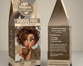 Sip Happens Coffee Works | Medium Roast | Fresh Roasted Specialty Coffee | Ground or Whole Bean | Funny Coffee Gift for Her | Mushroom