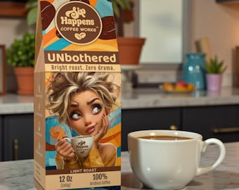 Si pHappens Coffee Works | Light Roast | Fresh Roasted Specialty Coffee | Ground or Whole Bean | Funny Coffee Gift for Her