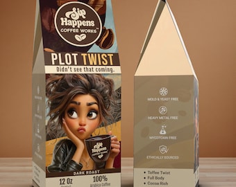 Sip Happens Coffee Works | Dark Roast | Fresh Roasted Specialty Coffee | Ground or Whole Bean | Funny Coffee Gift for Her