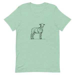 Line Art - Show Lamm, Tierschau, Schaf, Unisex-T-Shirt