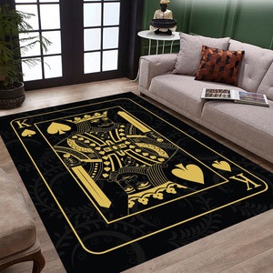 Game Card-tapijt, speelkaarttapijt, donker esthetisch tapijt, gameroomtapijt, sportschooltapijt, modern tapijt, kaarttapijt, personaliseerbaar tapijt, antisliptapijt