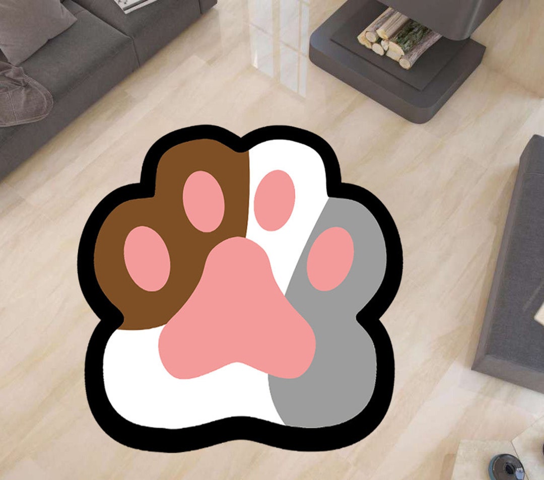 Cat Paw Shaped Rug, Soft Microfiber Carpet, Nursery Decor - Etsy