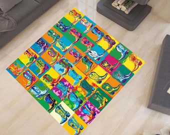Colorful Cowboy Boots Rug: Western Decor Rug