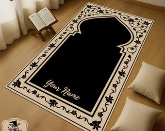 Tapis de prière personnalisé : tapis islamique personnalisé, cadeau de l'Aïd