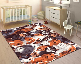Animal Print Dog Rug: Nursery Decor, Puppy Carpet