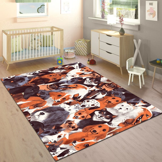 Animal Print Dog Rug: Nursery Decor, Puppy Carpet