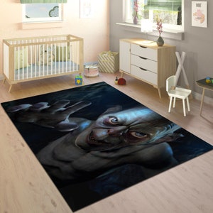 Gollum Rug,Lord Of The Rings Rug,Hobbit Rug,Kids Room Decor,Movie Rug,Fantastic Carpet,Popular Rug,Horror Rug,Dark Aesthetic Rug,Custom Rug