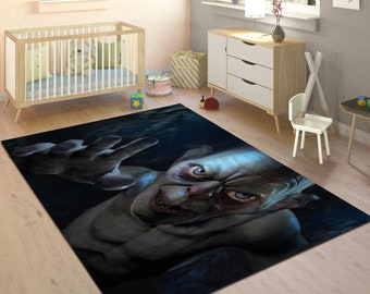 Gollum Rug,Lord Of The Rings Rug,Hobbit Rug,Kids Room Decor,Movie Rug,Fantastic Carpet,Popular Rug,Horror Rug,Dark Aesthetic Rug,Custom Rug