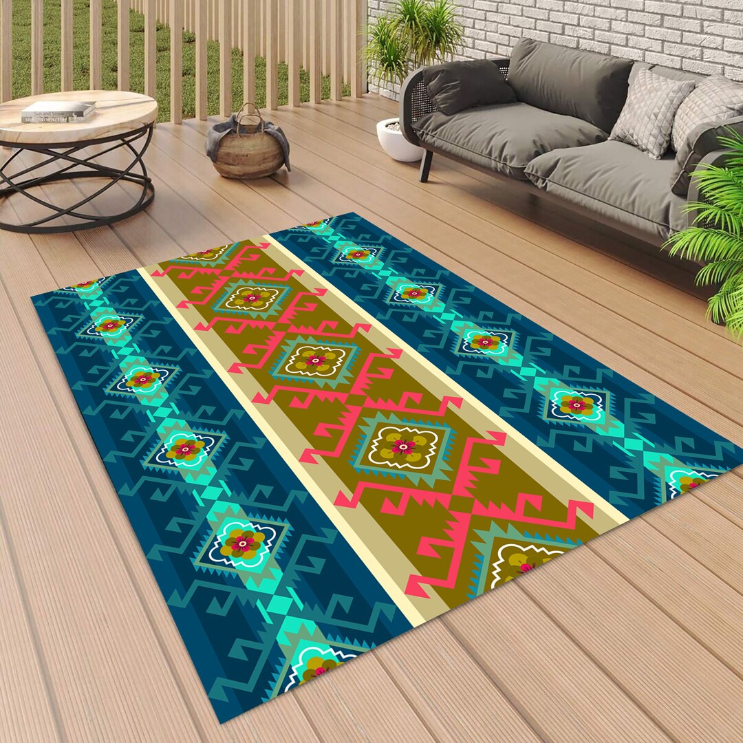 Motif Rug,green Modern Rug,terrace Rug,balcony Carpet,anatolian Rug ...