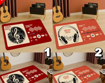 Op maat gemaakt vloerkleed muziekalbumhoes - gepersonaliseerde app-schermkunstmat