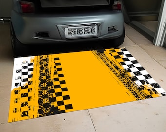 Tappetino Da Garage Resistente Con Retro Adesivo - 4,2 X 1,8 M - Impermeabile, Antiscivolo, Assorbe Olio E Liquidi - Protezione Pavimento