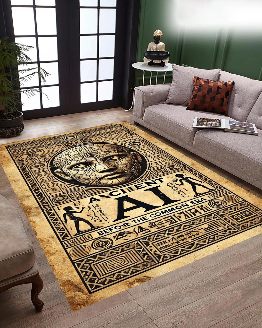 Ancient Rug,vintage Home Decor,ancient Decor,living Room Rug,office ...