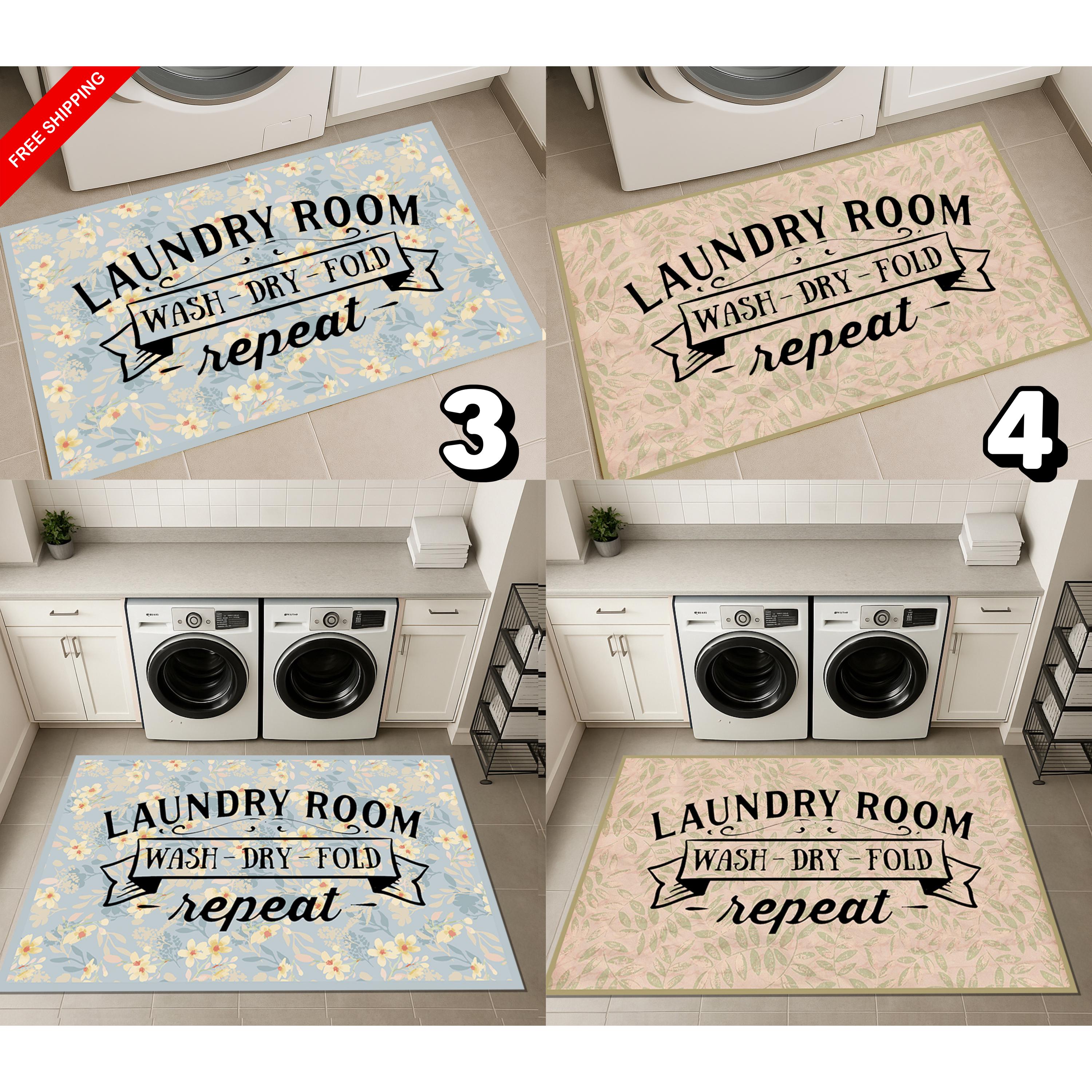 Laundry Mat Rug Personalized Laundry Room Rug: Washable Microfiber Mat, Non-slip - Etsy