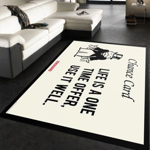 Alfombra con forma de carta de la suerte, alfombra de Monopoly, alfombra de moda, alfombra de motivación, alfombra para gimnasio, alfombra para habitación de adolescentes, regalo personalizado, decoración moderna para el hogar, alfombra modesta