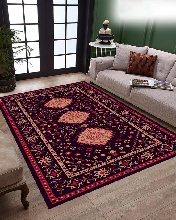Medieval Style Rug: Rustic Turkish Tapestry, Abstract Design - Etsy