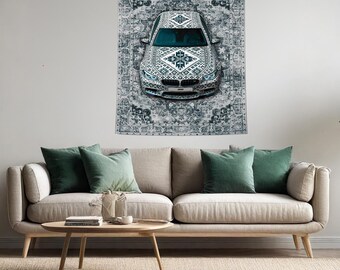 Luxury Sports Car Wall Tapestry, Patterned Performance Car Poster, Modern Car Art Wall Hanging, Automotive Room Decor