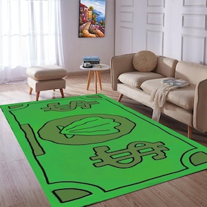 Money Rug,Dollar Rug,Dollar Bill Carpet,Dollar Sign Rug,Currency Rug,Personalized Rug,Green Carpet,Custom Rug,Modern Home Decor