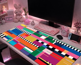 Geometric Mouse Pad, Abstract Desk Mat, Colorful Pattern Mousepad, Modern Art Desk Mat, Aesthetic Desk Setup, XL Gaming Mouse Pad