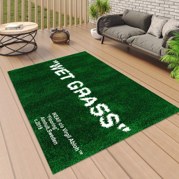 Nasser Gras-Muster-Teppich: Moderne Balkon-Dekoration, personalisierbar