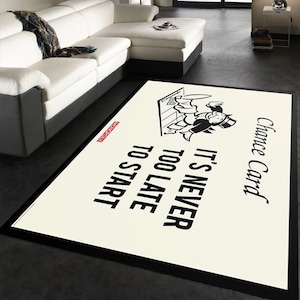 Alfombra de Monopoly, Alfombra de cartas de la suerte, Alfombra motivacional, Alfombra de nunca rendirse, Alfombra de ánimo, Alfombra de ambición, Alfombra de gimnasio, Alfombra de habitación de adolescentes, Regalo personalizado