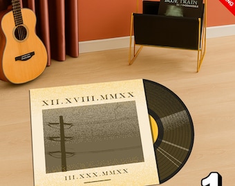 Customizable Vinyl Record Album Cover Rug: Personalized Retro Art