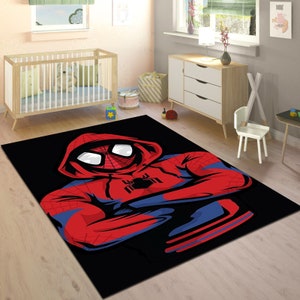 Spiderman Area Rug,Superhero Fan Gift,Movie Inspired Rug,Comic Book Rug,Avengers Carpet,Spiderman Rug,Hero Rug,Pop Art Rug,Superhero Rug