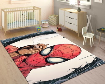 Spiderman Web Rug,Avengers Carpet,Spiderman Rug,Superhero Rug,Popular Rug,Savior Rug,Nursery Decor,Iron Man Rug,Pop Art Rug,Custom Rug