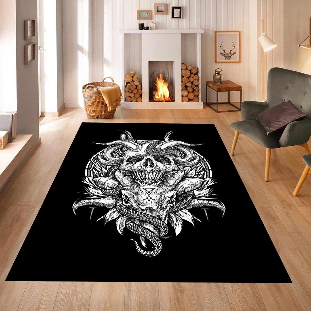 Avengers Rug,skull Rug,slayer Snake Rug,skeleton Decor Rug,gothic Art ...