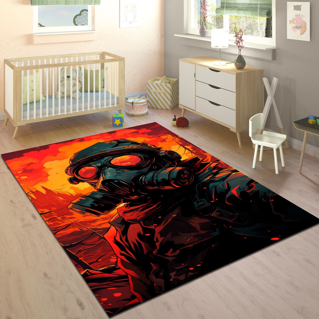 Gas Mask Rug,avengers Carpet,dark Aesthetic Rug,fire Rug,blaze Carpet ...