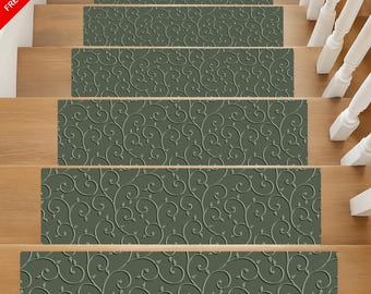 Tree Branch Stair Tread Rug: Non-Slip Modern Stair Mat (20x70cm)