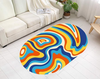 Tapis vortex, tapis en forme, tapis illusion, décoration d'intérieur moderne, tapis psychédélique, tapis art holographique, tapis arc-en-ciel, tapis de chambre à coucher coloré, tapis personnalisé