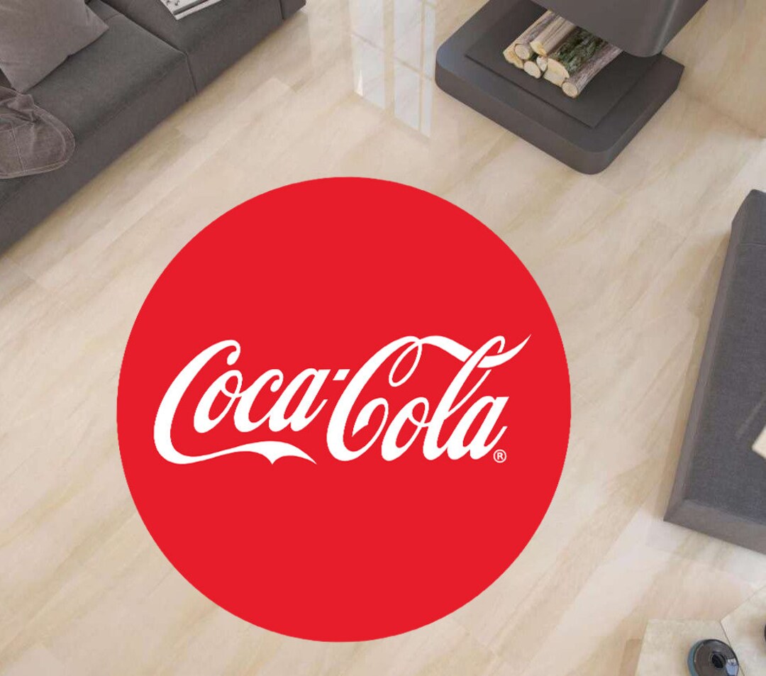 Coca Cola Round Rug Coca Cola Rug: Red Retro Round Carpet, Personalizable Gift - Etsy