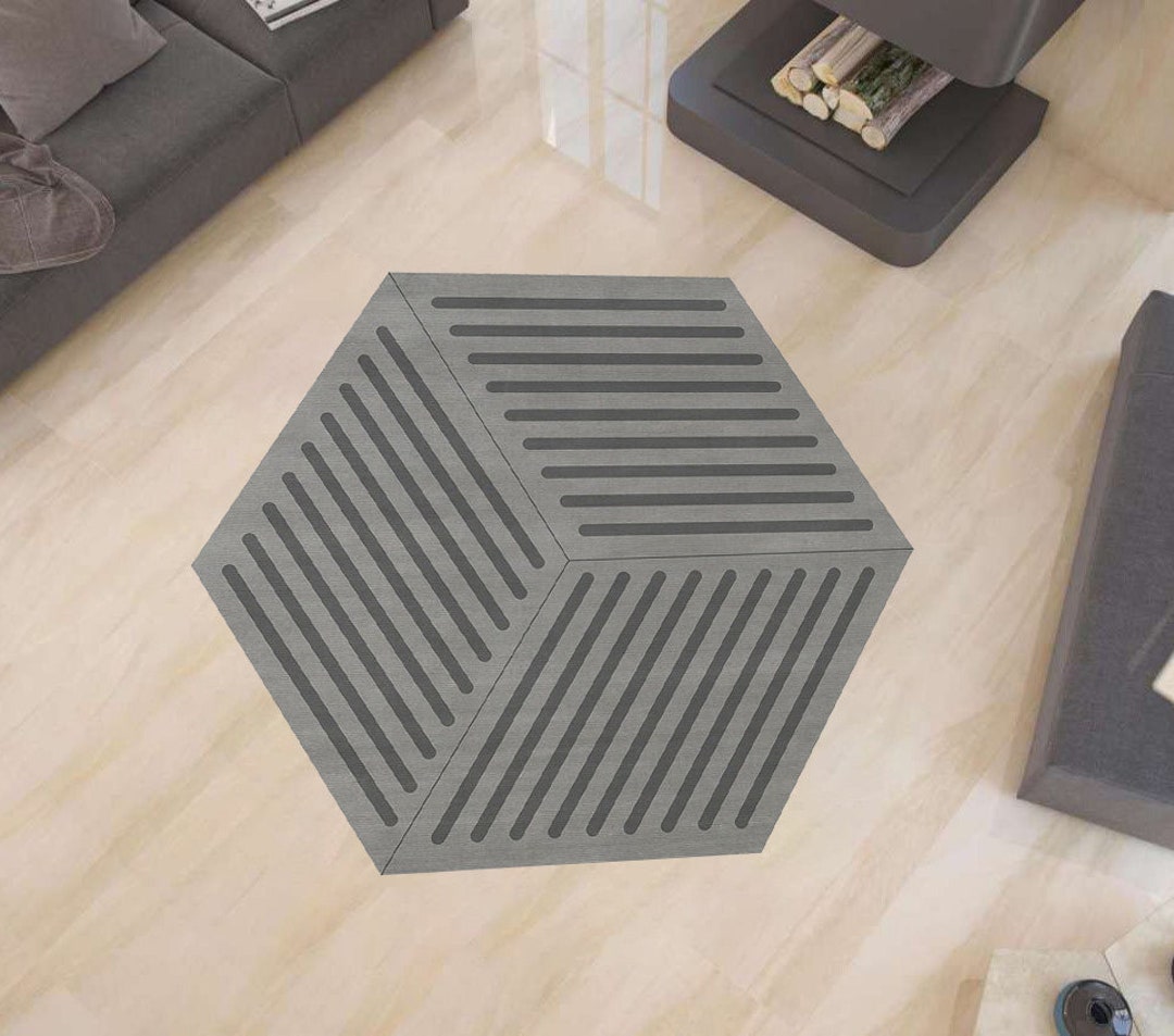 Cube Pattern Rug,geometric Rug,modern Home Decor,popular Carpet,gray ...
