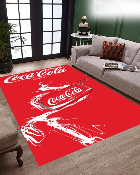 古着 Coca Cola コカコーラ ラグ 絨毯 Classic Coca Cola Rug: Retro Coke Decor - Etsy