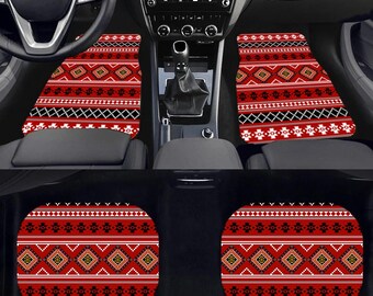 Etnische boho-autovloermatten: op maat gemaakt auto-interieur
