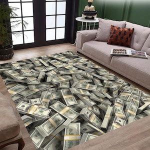 Money Rug,Luxury Runner Rug,Money Area Rug,High End Area Rug,Dollar Carpet,Banknote Pattern Rug,Currency Home Decor,Luxury Rug,Cool Rug