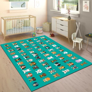 Hundeteppich,Welpenteppich,Hundeknochenteppich,Kinderzimmerteppich,Kinderzimmerteppich,niedlicher Teppich, Haustierteppich, Haustierteppich, Geschenk für Kinder, Babyteppich