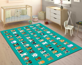 Dog Breed Kids Rug: Personalized Puppy Nursery Decor