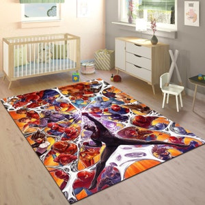 Spiderman Rug,Avengers Carpet,Superhero Rug,Hero Rug,Popular Rug,Savior Rug,Nursery Decor,Pop Art Rug,Spiderman Web Rug,Personalizable Rug