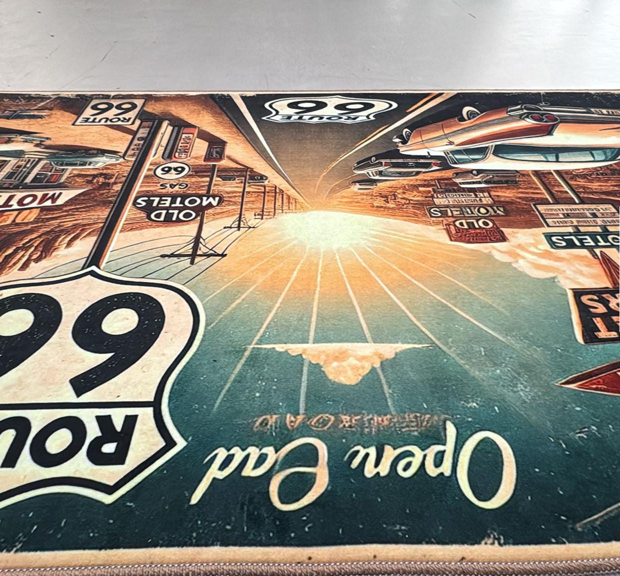 Route 66 Car Rug: Vintage Style Non-slip Microfiber Carpet - Etsy
