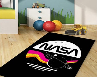 Tapis Nasa, oeuvre d'art murale Nasa, décoration murale Nasa, enseigne logo Nasa, tapis d'astronaute, tapis spatial, décoration d'intérieur, tapis de salon, tapis de passage, tapis Nasa