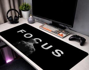 Focus Mouse Pad, Motivational Desk Mat, Minimalist Mousepad, Aesthetic Desk Setup, XL Gaming Mouse Pad, Office Desk Mat