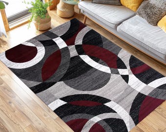 Geometric Area Rug: Modern Scandinavian Style, Non-Slip Soft Rug