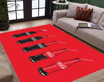 COCA COLA ヴィンテージラグ レトロなコカコーラボトルラグ：ヴィンテージコカコーラデコレーション