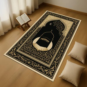Muslim Gift Idea,Soft Sejjadeh,Prayer Mat,Luxury Prayer Rug,Islamic Mat,Kaaba Mat,Religious Mats,Islamic Gift