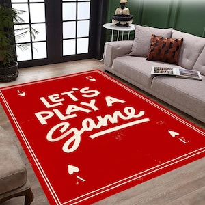 Tapis de cartes à jouer, tapis de jeu, tapis de la Saint-Valentin, tapis rouge, tapis de salle de jeux, tapis fantastique, tapis pop art, décoration d'intérieur moderne, tapis populaire, tapis personnalisé